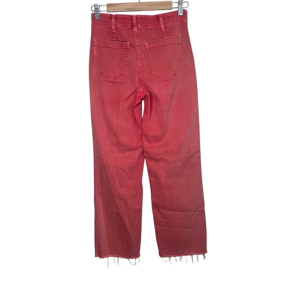 PAIGE Jeans Crop High Rise Wide Leg Raw Hem Denim Culotte Pants NELLIE Size 25 - Picture 2 of 7